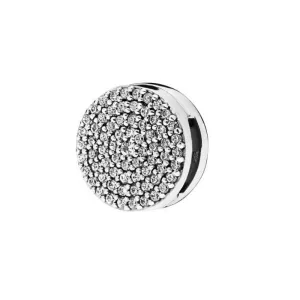 Rodowany srebrny charms do pandora koralik reflexions kółko circle cyrkonie srebro 925