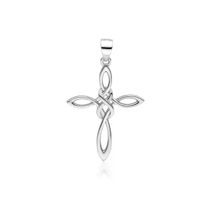 Rodowany srebrny krzyżyk krzyż nieskończoność infinity srebro 925