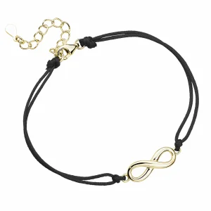 Bransoletka szczęścia celebrytka nieskończoność infinity bawełna srebro 925 Bransoletka szczęścia celebrytka nieskończoność infinity bawełna srebro 925