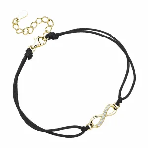 Bransoletka szczęścia celebrytka nieskończoność infinity bawełna cyrkonie srebro 925 Bransoletka szczęścia celebrytka nieskończoność infinity bawełna cyrkonie srebro 925
