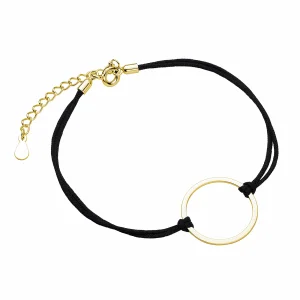 Bransoletka szczęścia celebrytka pozłacane kółko kółeczko circle ring bawełna srebro 925 Bransoletka szczęścia celebrytka pozłacane kółko kółeczko circle ring bawełna srebro 925