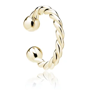 Delikatna pozłacana srebrna nausznica spirala sprężyna kolczyk na małżowinę ear cuff srebro 925 Delikatna pozłacana srebrna nausznica spirala sprężyna kolczyk na małżowinę ear cuff srebro 925