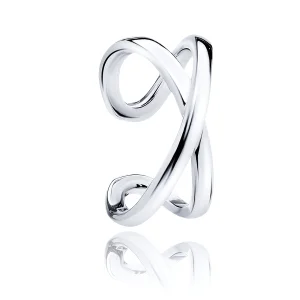 Delikatna rodowana srebrna nausznica nieskończoność infinity kolczyk na małżowinę ear cuff srebro 925 Delikatna rodowana srebrna nausznica nieskończoność infinity kolczyk na małżowinę ear cuff srebro 925