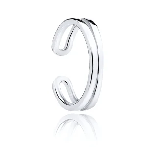 Delikatna rodowana srebrna nausznica kolczyk na małżowinę ear cuff srebro 925 Delikatna rodowana srebrna nausznica kolczyk na małżowinę ear cuff srebro 925