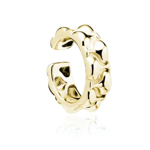 Delikatna pozłacana srebrna nausznica ze wzorem kolczyk na małżowinę ear cuff srebro 925 Delikatna pozłacana srebrna nausznica ze wzorem kolczyk na małżowinę ear cuff srebro 925