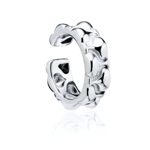 Delikatna rodowana srebrna nausznica ze wzorem kolczyk na małżowinę ear cuff srebro 925 Delikatna rodowana srebrna nausznica ze wzorem kolczyk na małżowinę ear cuff srebro 925